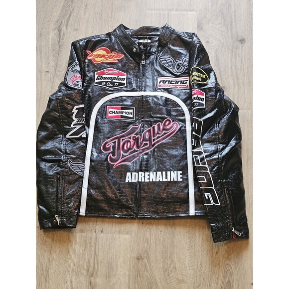 Majestik Speedster Faux Leather Racing Jacket Men's LG - Picture 1 of 16